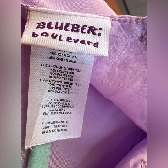 BLUEBERi Boulevard - Lilac Embroidered chiffon rosette dress (Size 5T)